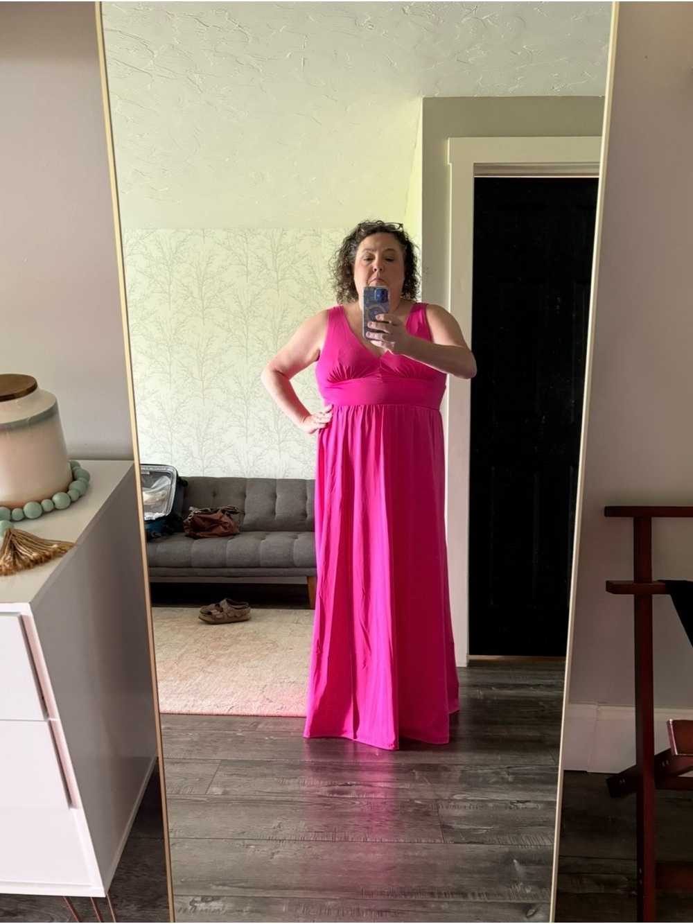 Ever Pretty Hot Pink Sleeveless formal maxi dress